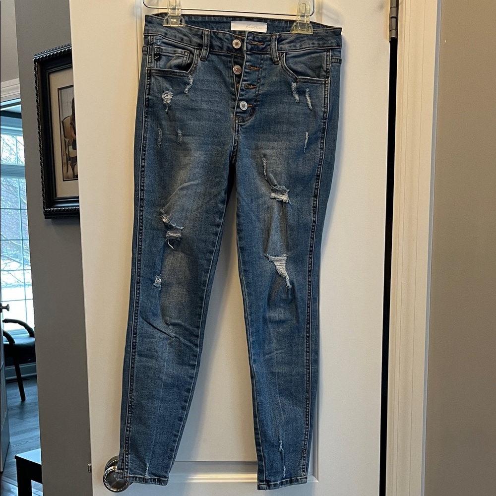 KanCan Distressed Skinny Jeans in Blue